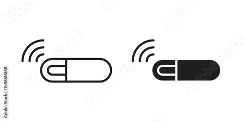Dog microchip icon symbol concept. Icons for web and mobile.