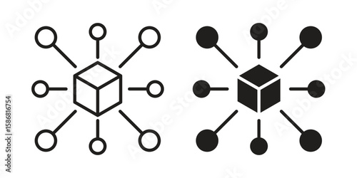 Decentralized icon symbol concept. Icons for web and mobile.