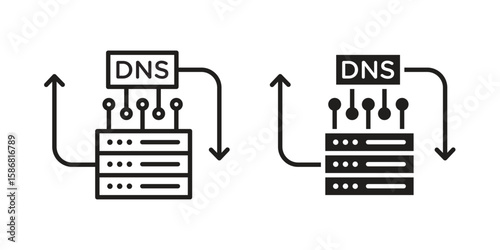 DNS icon symbol concept. Icons for web and mobile.