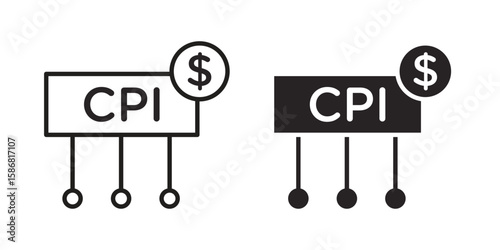 Consumer prices index icon symbol concept. Icons for web and mobile.