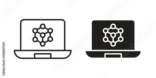 Computer simulation icon symbol concept. Icons for web and mobile.