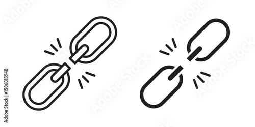 Broken link icon symbol concept. Icons for web and mobile.