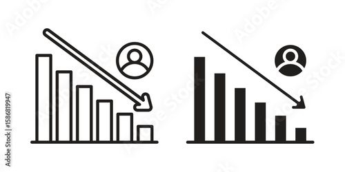 Attrition icon symbol concept. Icons for web and mobile.