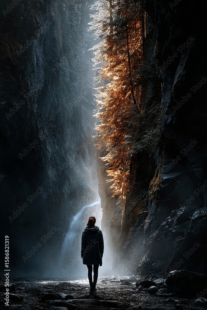 Obraz premium man on the rocks