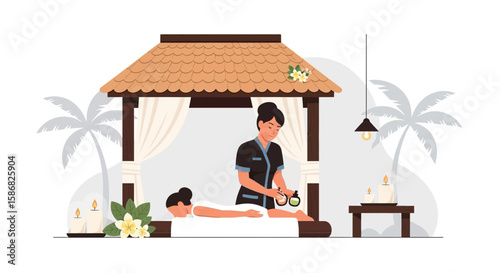 Therapeutic Massage Session At Tropical Spa Resort For Ultimate Rejuvenation