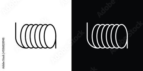 Wire coil icon for Apps. Icon Design Template.