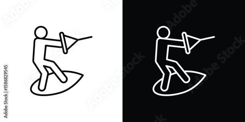 Wakeboarding icon for Apps. Icon Design Template.