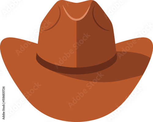 Brown Cowboy Hat Clipart – Western Style Headwear Vector Illustration