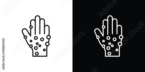 Rash hand icon for Apps. Icon Design Template.