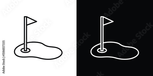Golf yard icon for Apps. Icon Design Template.