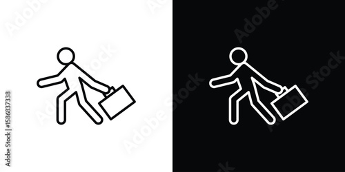 Going to work icon for Apps. Icon Design Template.
