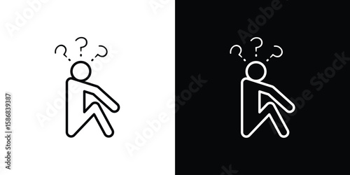 Depression icon for Apps. Icon Design Template.