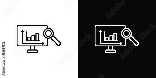 Data Analysing icon for Apps. Icon Design Template.