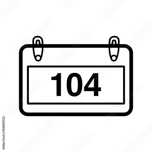 Calendar Icon Displaying Number 104 in Minimalist Style  