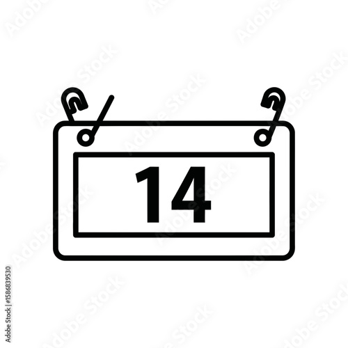 Vector Icon of Calendar Date 14  