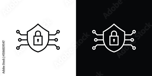 Cyber security icon for Apps. Icon Design Template.