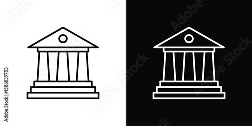 Courthouse icon for Apps. Icon Design Template.