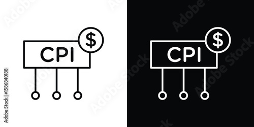 Consumer prices index icon for Apps. Icon Design Template.