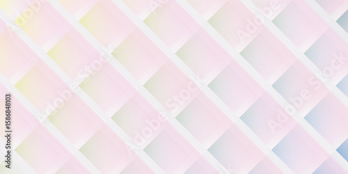 Random shifted white cube boxes block background wallpaper banner with copy space