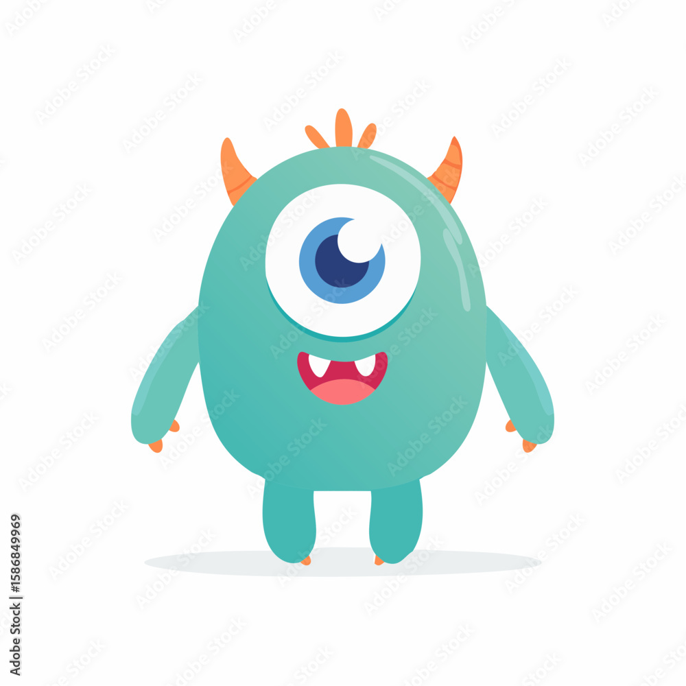 Fototapeta premium Colorful Kawaii Monster Illustration for Kids