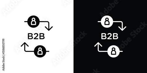 B2B icon symbol sign, vector, eps 10