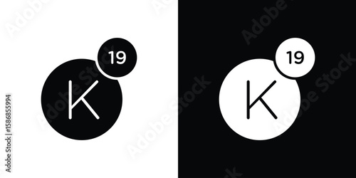 Potassium icon symbol sign, vector, eps 10