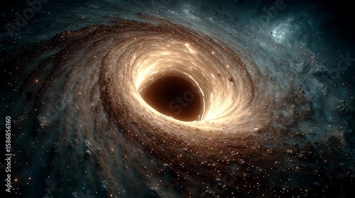 Black hole consuming light in space / 宇宙の光を吸い込むブラックホール