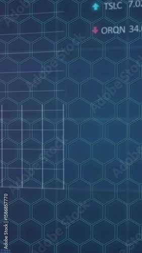 Animation of statistics and financial data processing over architect in meeting