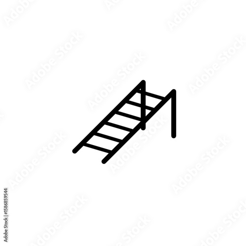 Minimalist black and white vector icon of a mobility ladder  