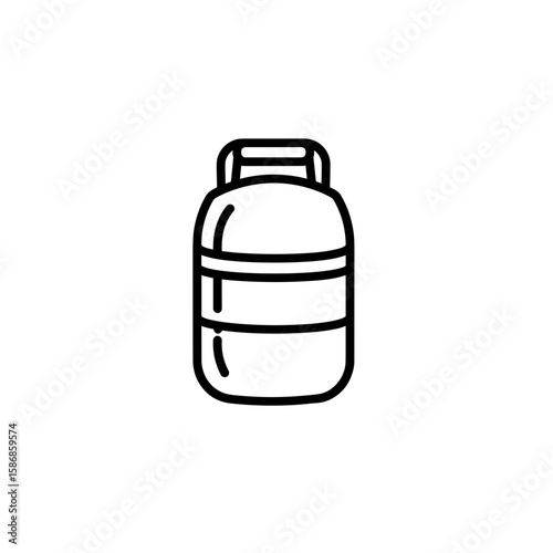 Minimalist black and white workout sandbag icon  