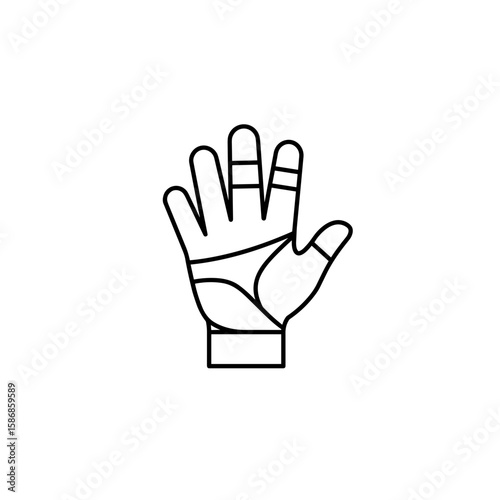 Minimalist black and white vector icon of a sports finger tape roll  