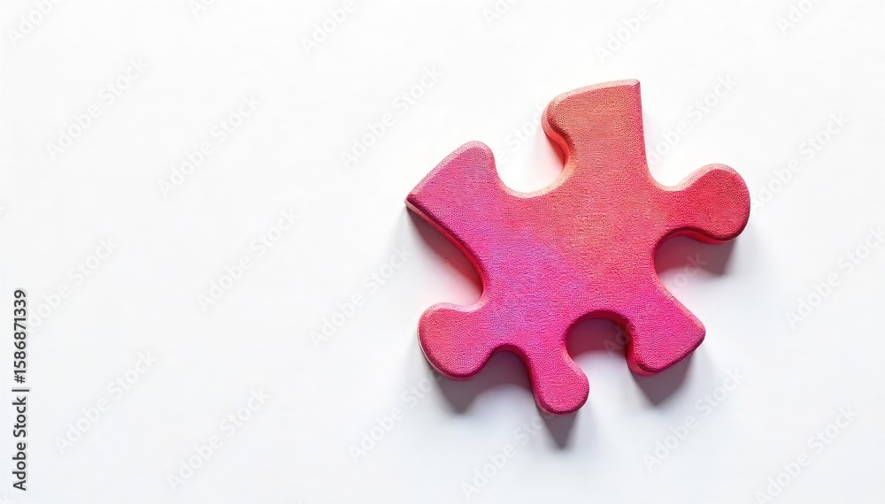 Obraz premium Isolated Jigsaw Puzzle Piece Close-up Detail of Intricate Design, Perfect for Concepts of Unity, Completion, and the Bigger Picture