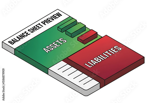 Balance sheet showing assets and liabilities.