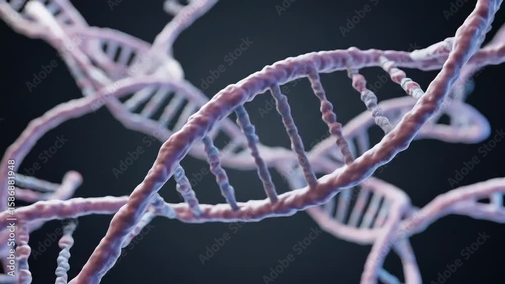 Intricate DNA Strand Structure Against Dark Background Reflecting Science And Medical Research Concepts Intricate DNA Strand Structure Against Dark Background Reflecting Science And Medical Research Concepts
