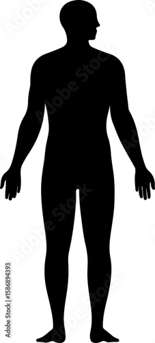Silhouette of a full human body back