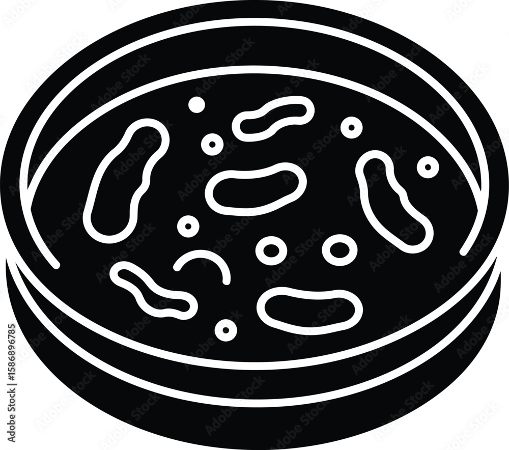 Petri dish with various bacteria cultures, showing microorganisms growing in a lab setting. Petri dish with various bacteria cultures, showing microorganisms growing in a lab setting.