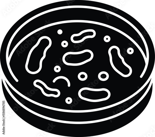 Petri dish with various bacteria cultures, showing microorganisms growing in a lab setting.