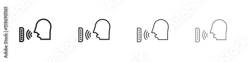 Voice control icon simple black vectors pack. Design infographic element
