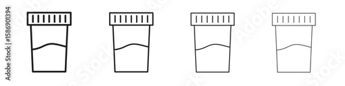 Urine test icon simple black vectors pack. Design infographic element
