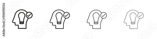 Understand icon simple black vectors pack. Design infographic element