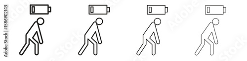 Tired person icon simple black vectors pack. Design infographic element
