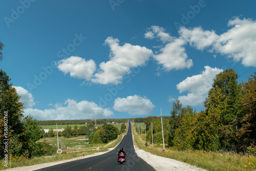 Lonely Biker on a Long Road
