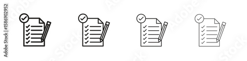 Survey icon simple black vectors pack. Design infographic element