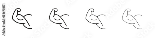Strong arm icon simple black vectors pack. Design infographic element