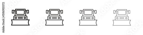Snowplow icon simple black vectors pack. Design infographic element