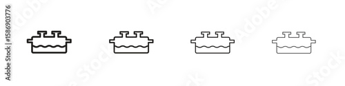 Sewerage tank icon simple black vectors pack. Design infographic element