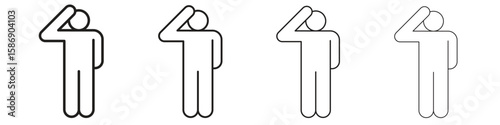Salute icon simple black vectors pack. Design infographic element