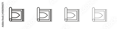 Rugs icon simple black vectors pack. Design infographic element