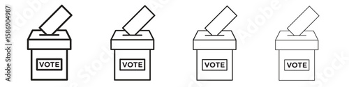 Referendum icon simple black vectors pack. Design infographic element