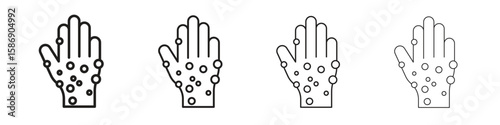 Rash hand icon simple black vectors pack. Design infographic element